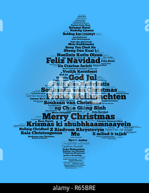 Frohe Weihnachten in verschiedenen Sprachen Stockfoto