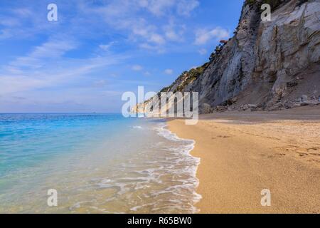 Egremni Strand in Lefkada, Ionion Meer, Griechenland Stockfoto