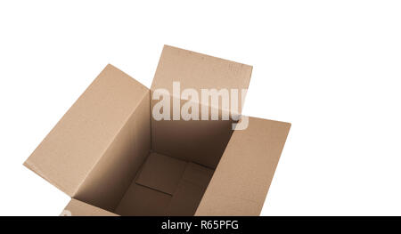 Karton Handwerk zu öffnen. Zu Artikel Transport Stockfoto