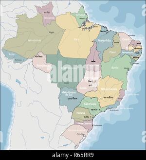 Die Karte Von Brasilien Und Seine Lage In Sudamerika Stock Vektorgrafik Alamy