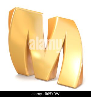 Orange twisted font Großbuchstabe M3D Stockfoto