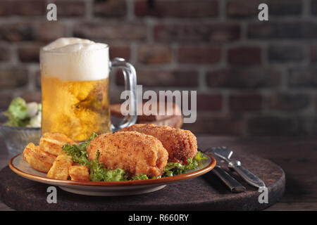 Gegrilltes Steak und Gemüse. Stockfoto