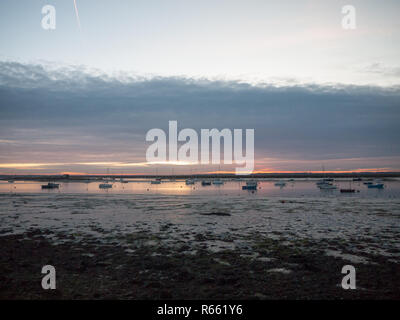 Leere Landschaft Holz- pfad Gehweg West Mersea Steg Steg Stockfoto