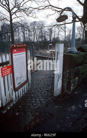 Pleasington Station auf der British Rail Preston zu Colne Eisenbahnlinie, Lancashire, Großbritannien Stockfoto