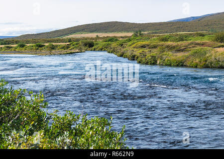 Der Bruara Fluss in Island Riverbed Stockfoto