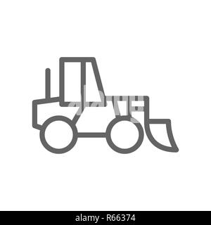 Einfache Radlader Symbol Leitung. Symbol und Zeichen illustration Design. Auf weissem Hintergrund Stockfoto