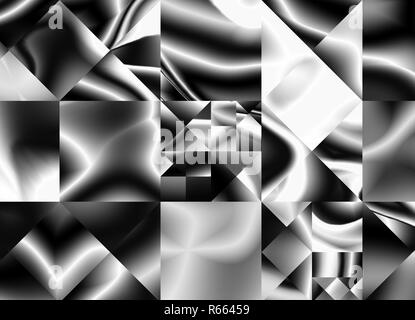 Abstrakte schwarze und weiße Gradient verzerrt, geometrische Werbung modernen Muster Stockfoto