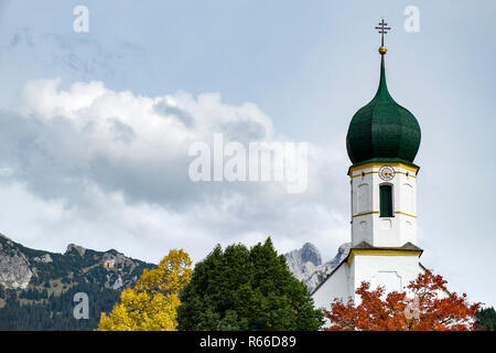 Image der Kirche in graen in Österreich, Tirol, Tannheimer Tal Stockfoto