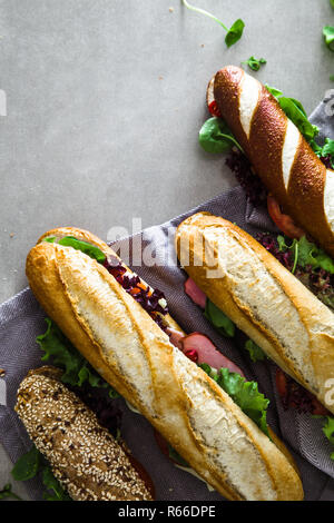 Deli Sandwich mit Gemüse Stockfoto