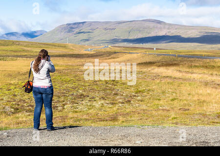 Die touristische Fotografien eine Landschaft in Island Stockfoto