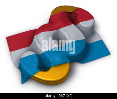 Absatz und Flagge von Luxemburg Stockfoto
