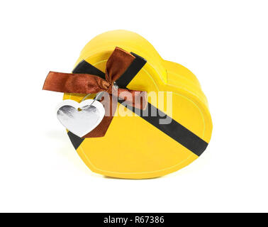 Yellow Heart-shaped Box Stockfoto