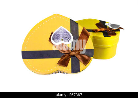 Yellow Heart-shaped Box Stockfoto