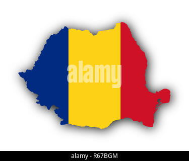Karte und Banner von Rumänien Stockfoto