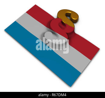 Absatz und Flagge von Luxemburg Stockfoto