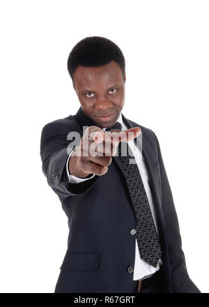 African Business Mann seinen Finger Stockfoto