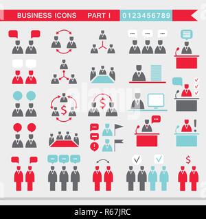 Satz von Web Icons für Business Finance Office Communication human resources Vector Illustration Stock Vektor