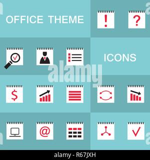 Satz von 15 Web Icons für Business, Office Thema. Vector Illustration Stock Vektor