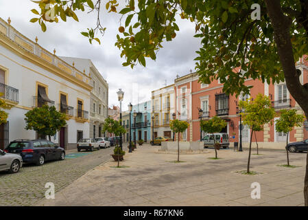 ZAFRA, Badajoz, Spanien - 24. NOVEMBER 2018: die typische Architektur der Stadt Stockfoto