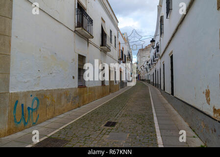 ZAFRA, Badajoz, Spanien - 24. NOVEMBER 2018: die typische Architektur der Stadt Stockfoto