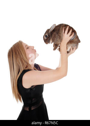 Junge Frau mit einen kleinen schnellen Stockfoto