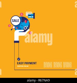 Online Shopping und E-Commerce Konzept. Vector Illustration Stock Vektor