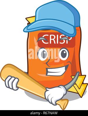 Spielen Baseball snack Sticks chisp auf Cartoon Vector Illustration Stock Vektor
