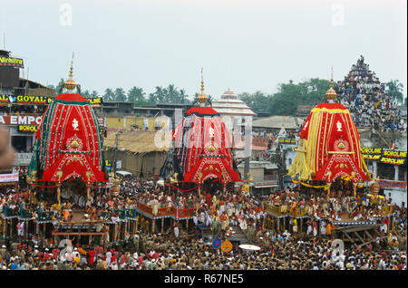 Rath Yatra Rathyatra auto Festival die Reise der Jagannath Puri, Orissa, Indien Stockfoto