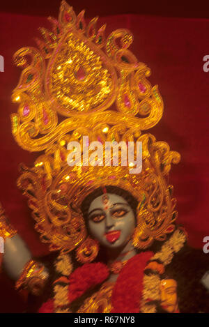 Göttin Kali oder Göttin Durga Puja Festival auf Pooja Hommage an die Mutter Göttin Prozession Stockfoto