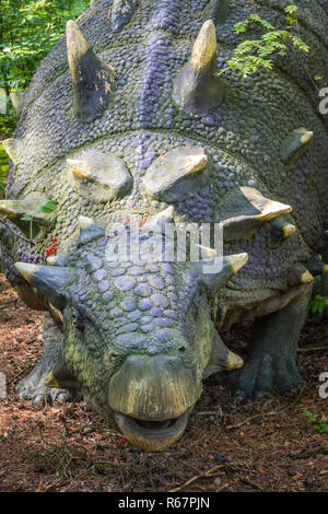Kopf einer Statue ankylosaurus Dinosaurier Stockfoto