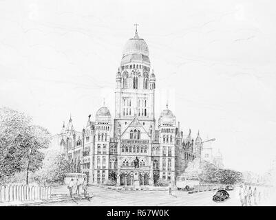 Municipal Corporation Building, BMC Building, Bombay, Mumbai, Maharashtra, Indien Stockfoto