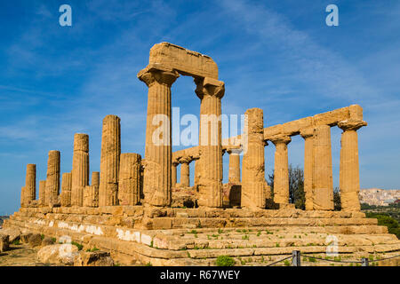 Tempel der Juno, Valle dei Templi, Agrigento, Sizilien, Italien Stockfoto