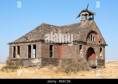 Altes Schulhaus in Govan, Washington. Stockfoto