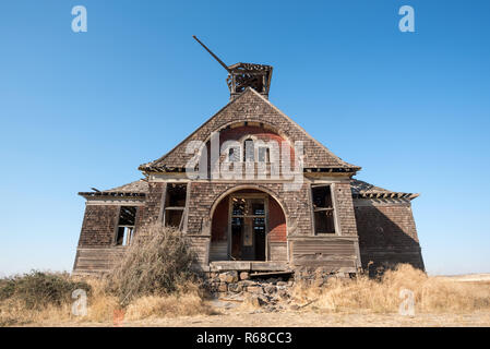 Altes Schulhaus in Govan, Washington. Stockfoto