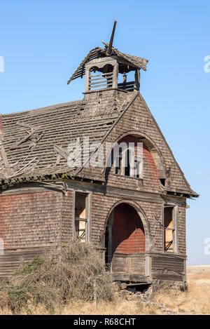 Altes Schulhaus in Govan, Washington. Stockfoto