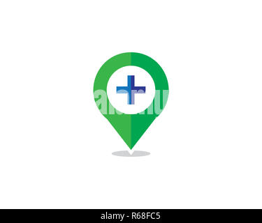 Krankenhaus locator Logo Stockfoto