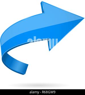 Blau 3d-Pfeil Stock Vektor