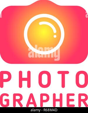 Logo Kamera in Line Art Stil. Stock Vektor