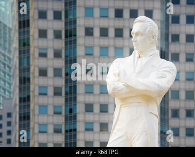 Tomas Stamford Raffles Denkmal, Singapur Stockfoto