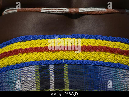Traditionelle Outfit von Mudimba Stamm Frau, Cunene Provinz, Cahama, Angola Stockfoto