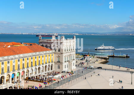 Praça Comercio in Lissabon, Portugal Stockfoto