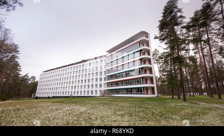 PAIMIO, FINNLAND - Dezember 2, 2018: Sanatorium Paimio von Alvar Aalto entworfen. Stockfoto