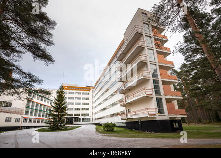 PAIMIO, FINNLAND - Dezember 2, 2018: Sanatorium Paimio von Alvar Aalto entworfen. Stockfoto