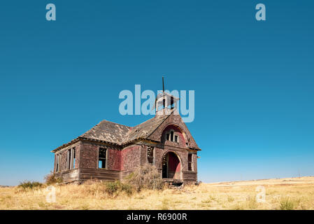 Altes Schulhaus in Govan, Washington. Stockfoto