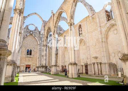 Die Carmo Kloster in Lissabon, Portugal. Stockfoto