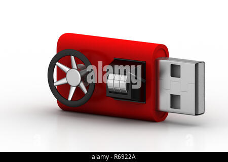 Usb-Laufwerk mit Sicherheitssystem Stockfoto