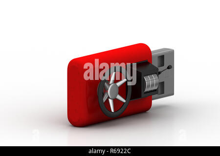 Usb-Laufwerk mit Sicherheitssystem Stockfoto