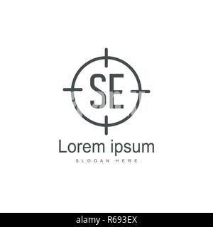 SE Schreiben Logo Design. Erste SE Logo template Design Stock Vektor