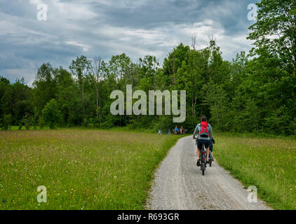 Mit dem Fahrrad auf Tour Stockfoto