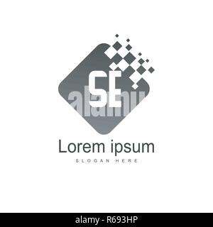 SE Schreiben Logo Design. Erste SE Logo template Design Stock Vektor